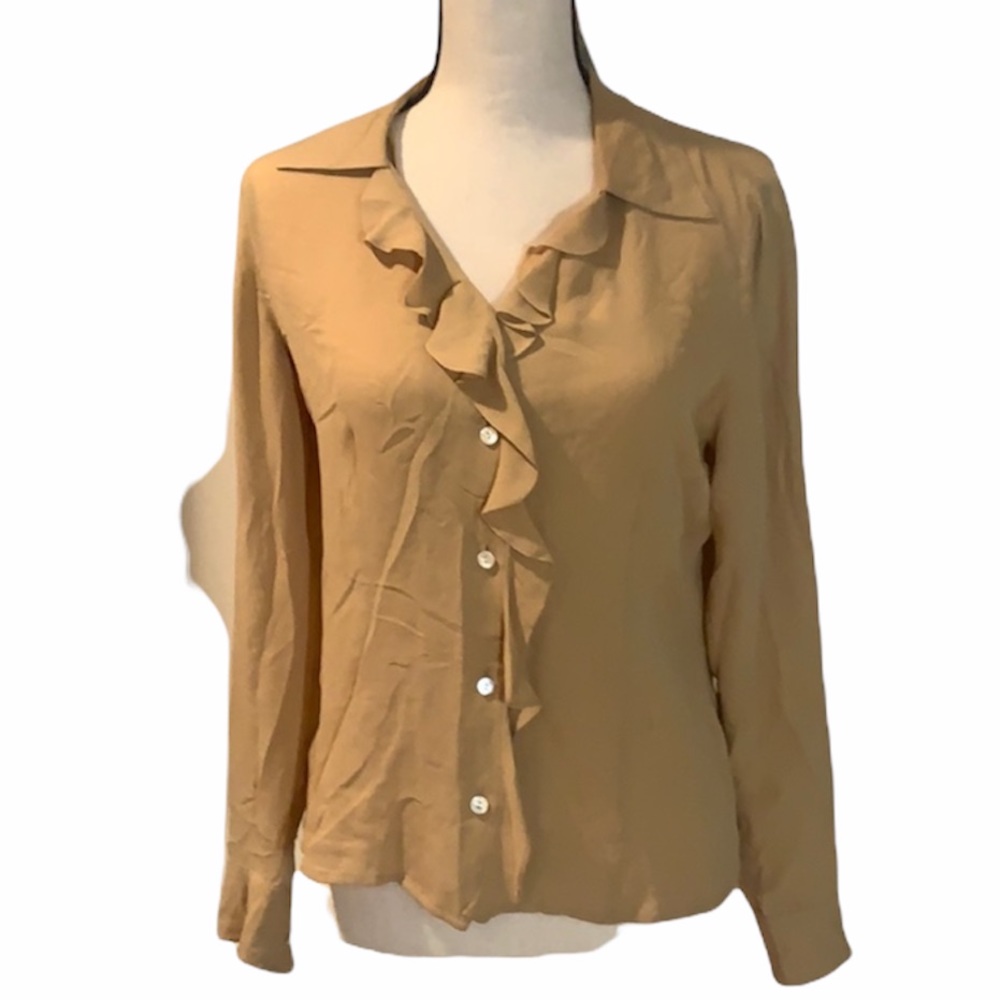 Caslon Tan silk shirt